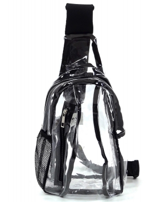 See Thru Clear Bag Sling Bag Crossbody Backpack CW214 BLACK